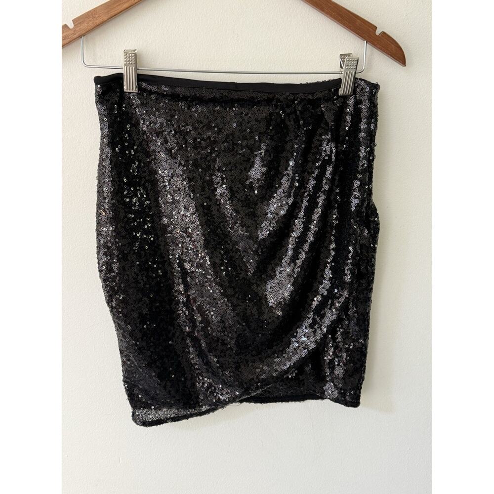 Altar'd State Black Sequin Mini Skirt